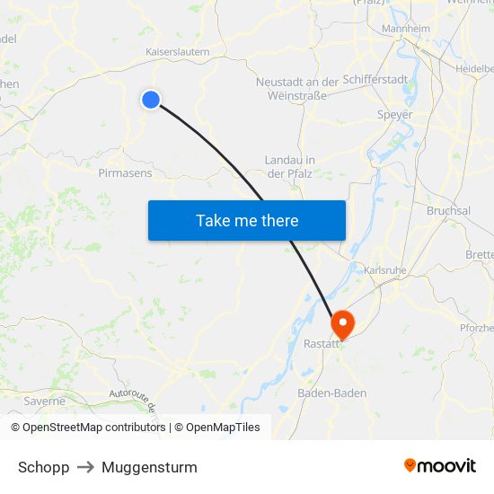 Schopp to Muggensturm map