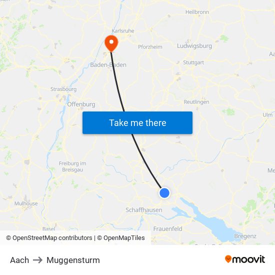 Aach to Muggensturm map