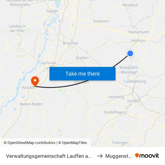 Verwaltungsgemeinschaft Lauffen am Neckar to Muggensturm map