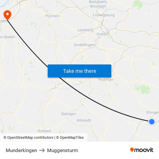 Munderkingen to Muggensturm map