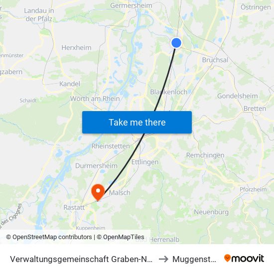 Verwaltungsgemeinschaft Graben-Neudorf to Muggensturm map
