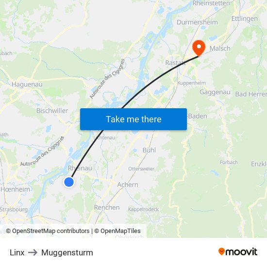 Linx to Muggensturm map