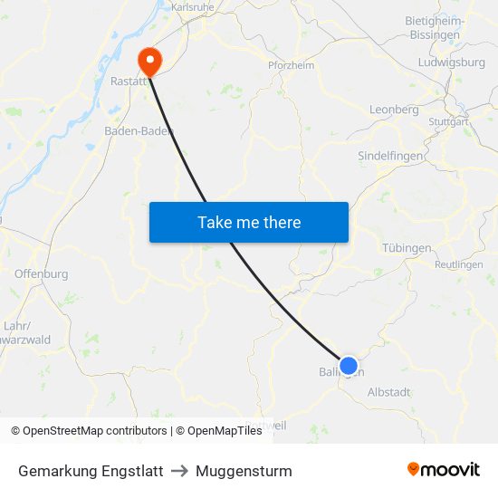 Gemarkung Engstlatt to Muggensturm map