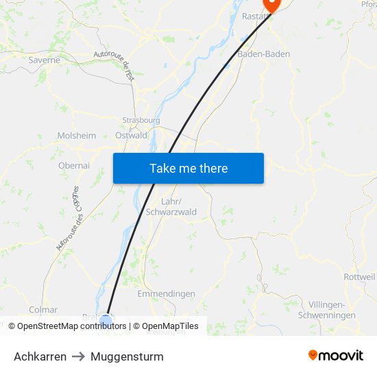 Achkarren to Muggensturm map