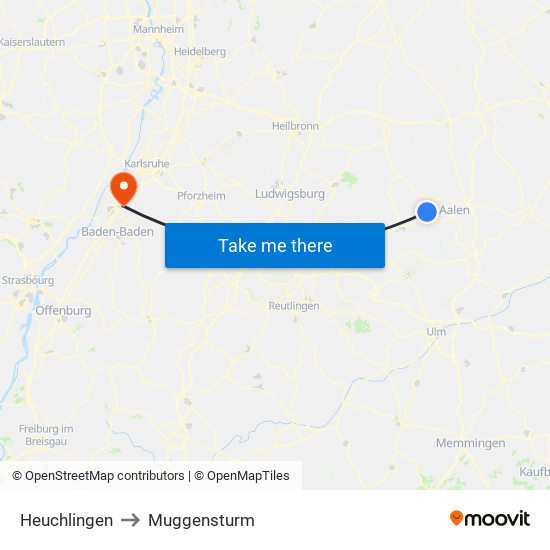 Heuchlingen to Muggensturm map