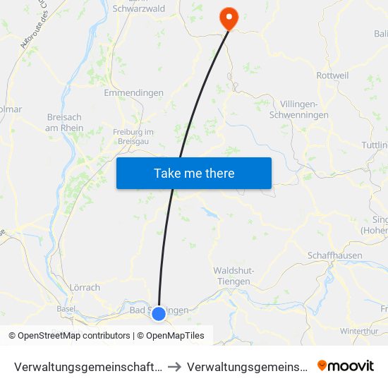 Verwaltungsgemeinschaft Bad Säckingen to Verwaltungsgemeinschaft Wolfach map