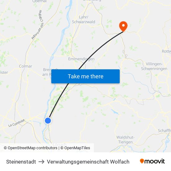 Steinenstadt to Verwaltungsgemeinschaft Wolfach map