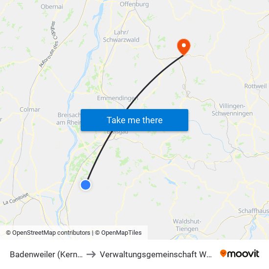 Badenweiler (Kernort) to Verwaltungsgemeinschaft Wolfach map