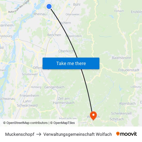 Muckenschopf to Verwaltungsgemeinschaft Wolfach map