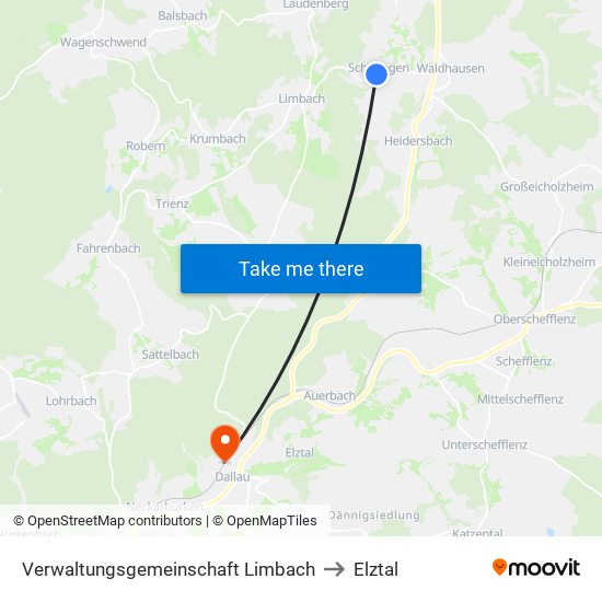 Verwaltungsgemeinschaft Limbach to Elztal map