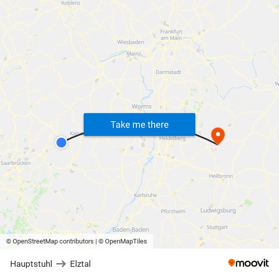 Hauptstuhl to Elztal map