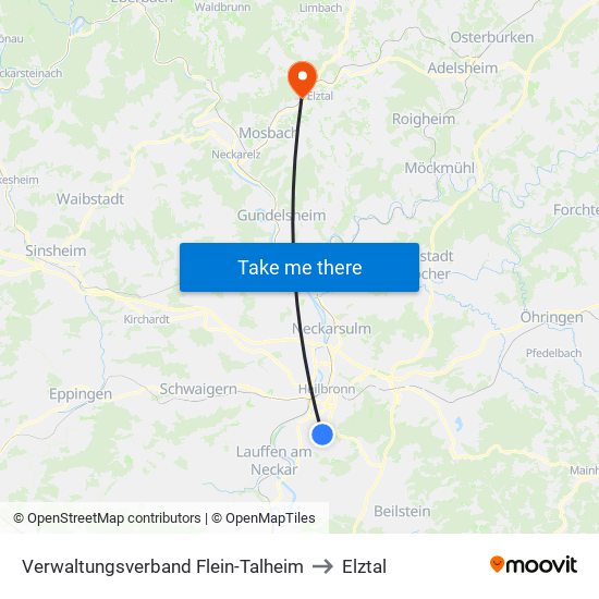 Verwaltungsverband Flein-Talheim to Elztal map