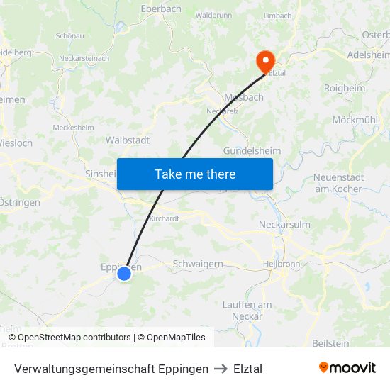 Verwaltungsgemeinschaft Eppingen to Elztal map