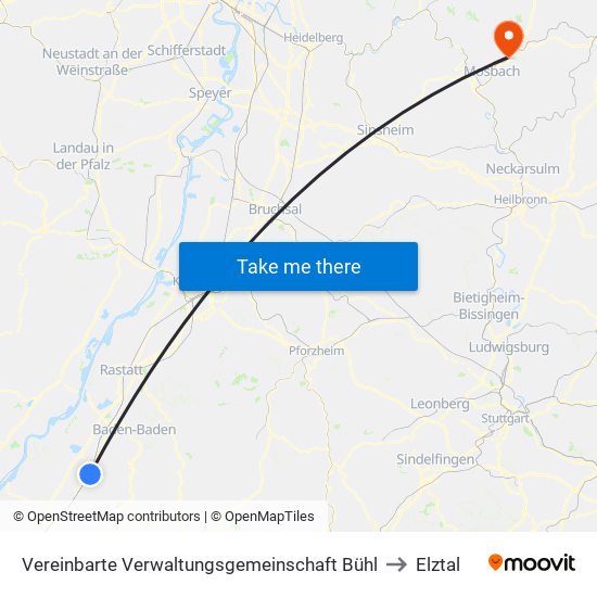 Vereinbarte Verwaltungsgemeinschaft Bühl to Elztal map