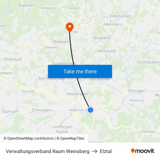 Verwaltungsverband Raum Weinsberg to Elztal map