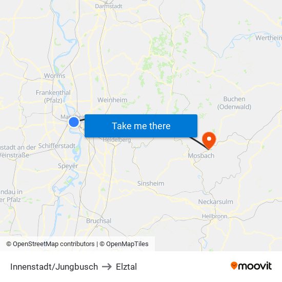 Innenstadt/Jungbusch to Elztal map