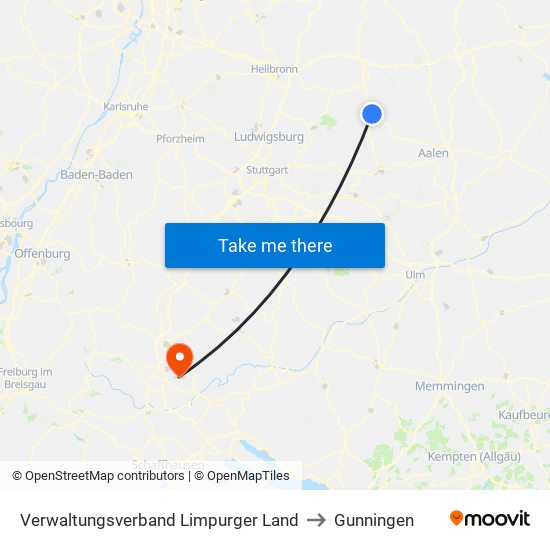 Verwaltungsverband Limpurger Land to Gunningen map