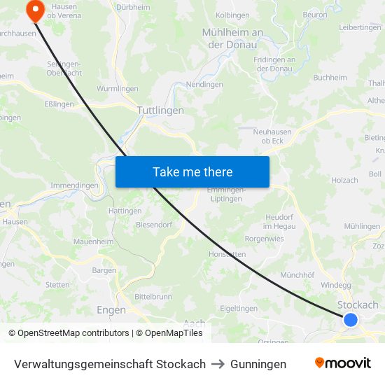 Verwaltungsgemeinschaft Stockach to Gunningen map