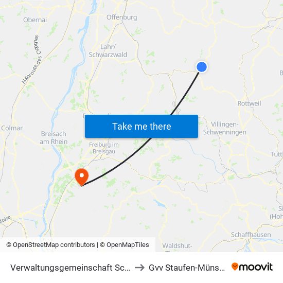 Verwaltungsgemeinschaft Schiltach to Gvv Staufen-Münstertal map