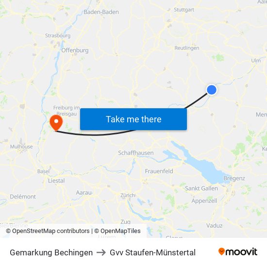 Gemarkung Bechingen to Gvv Staufen-Münstertal map