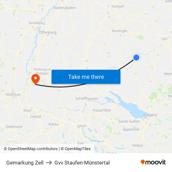 Gemarkung Zell to Gvv Staufen-Münstertal map