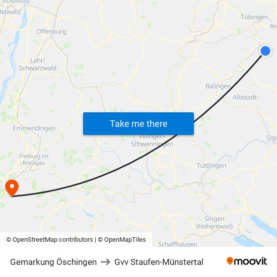 Gemarkung Öschingen to Gvv Staufen-Münstertal map