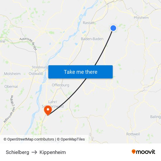 Schielberg to Kippenheim map