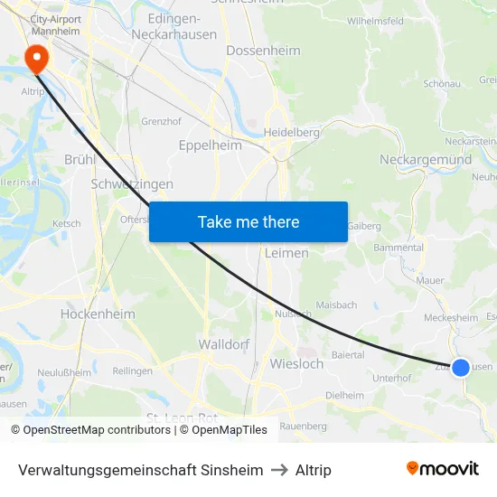 Verwaltungsgemeinschaft Sinsheim to Altrip map