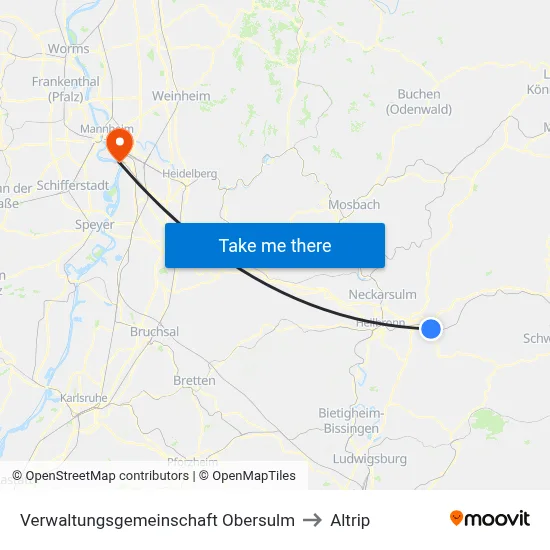 Verwaltungsgemeinschaft Obersulm to Altrip map