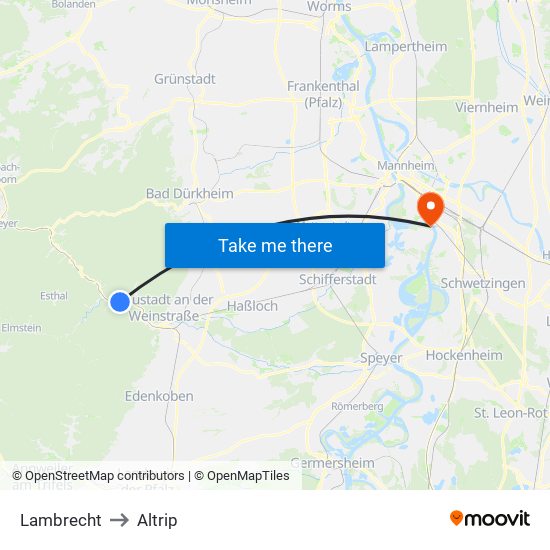 Lambrecht to Altrip map