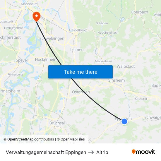 Verwaltungsgemeinschaft Eppingen to Altrip map