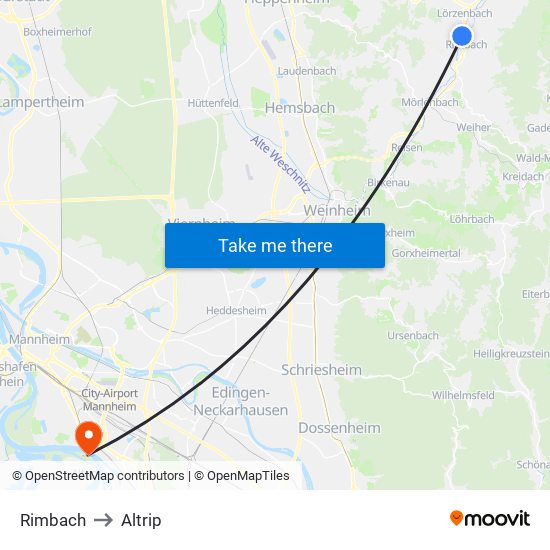 Rimbach to Altrip map