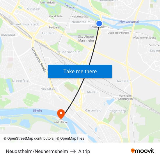 Neuostheim/Neuhermsheim to Altrip map