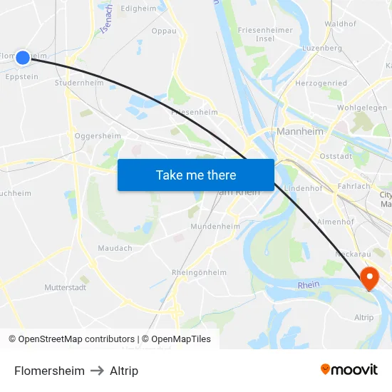 Flomersheim to Altrip map