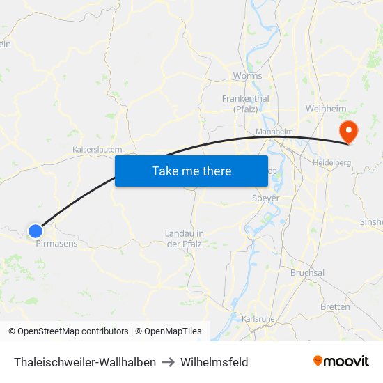 Thaleischweiler-Wallhalben to Wilhelmsfeld map