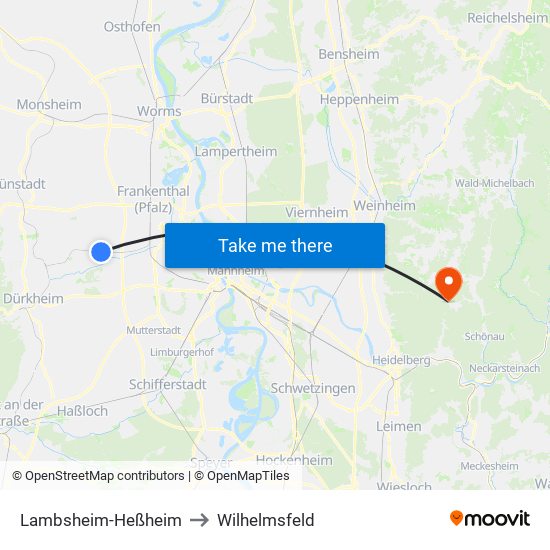 Lambsheim-Heßheim to Wilhelmsfeld map