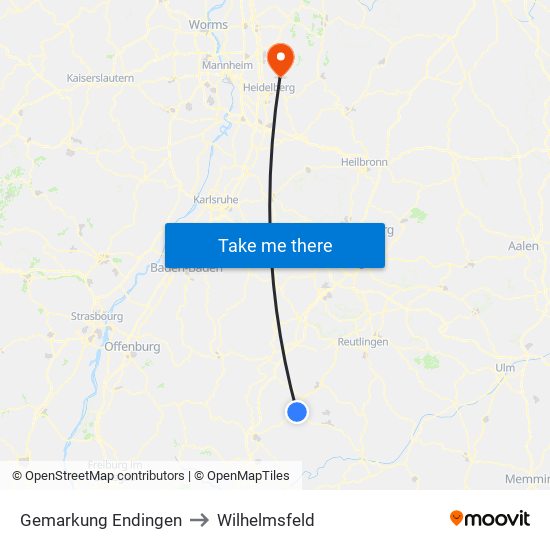 Gemarkung Endingen to Wilhelmsfeld map