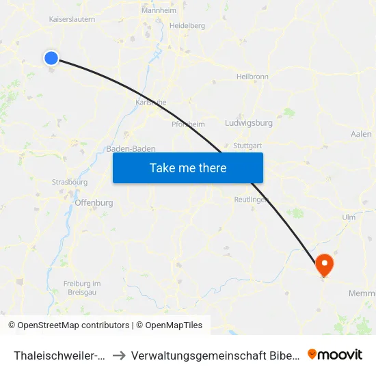 Thaleischweiler-Fröschen to Verwaltungsgemeinschaft Biberach An Der Riß map