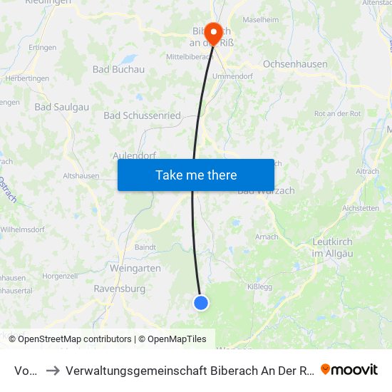 Vogt to Verwaltungsgemeinschaft Biberach An Der Riß map