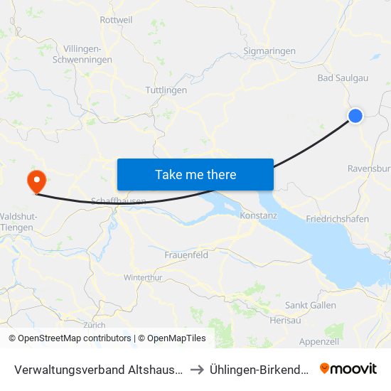 Verwaltungsverband Altshausen to Ühlingen-Birkendorf map