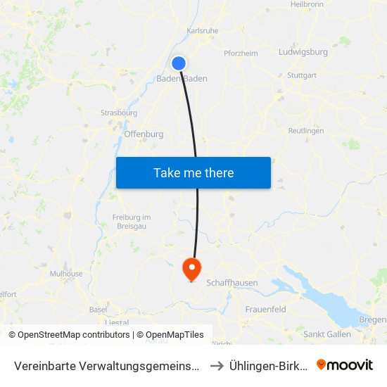 Vereinbarte Verwaltungsgemeinschaft Rastatt to Ühlingen-Birkendorf map
