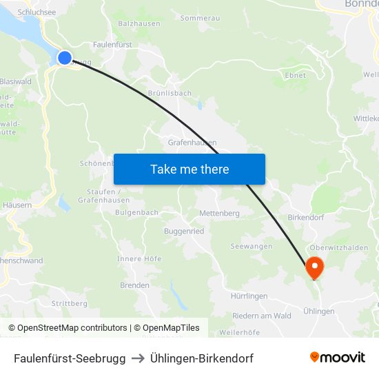 Faulenfürst-Seebrugg to Ühlingen-Birkendorf map