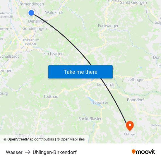 Wasser to Ühlingen-Birkendorf map
