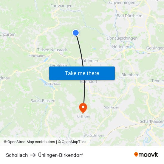 Schollach to Ühlingen-Birkendorf map