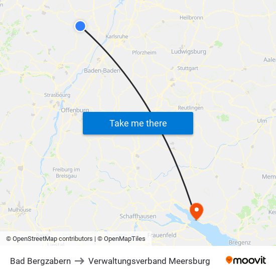 Bad Bergzabern to Verwaltungsverband Meersburg map