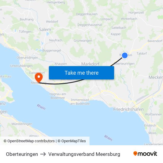 Oberteuringen to Verwaltungsverband Meersburg map