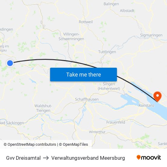 Gvv Dreisamtal to Verwaltungsverband Meersburg map
