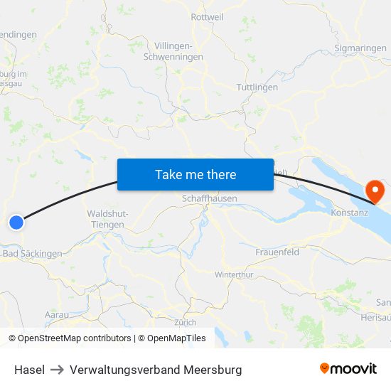 Hasel to Verwaltungsverband Meersburg map