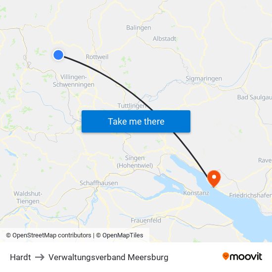 Hardt to Verwaltungsverband Meersburg map