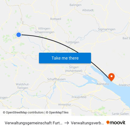Verwaltungsgemeinschaft Furtwangen Im Schwarzwald to Verwaltungsverband Meersburg map